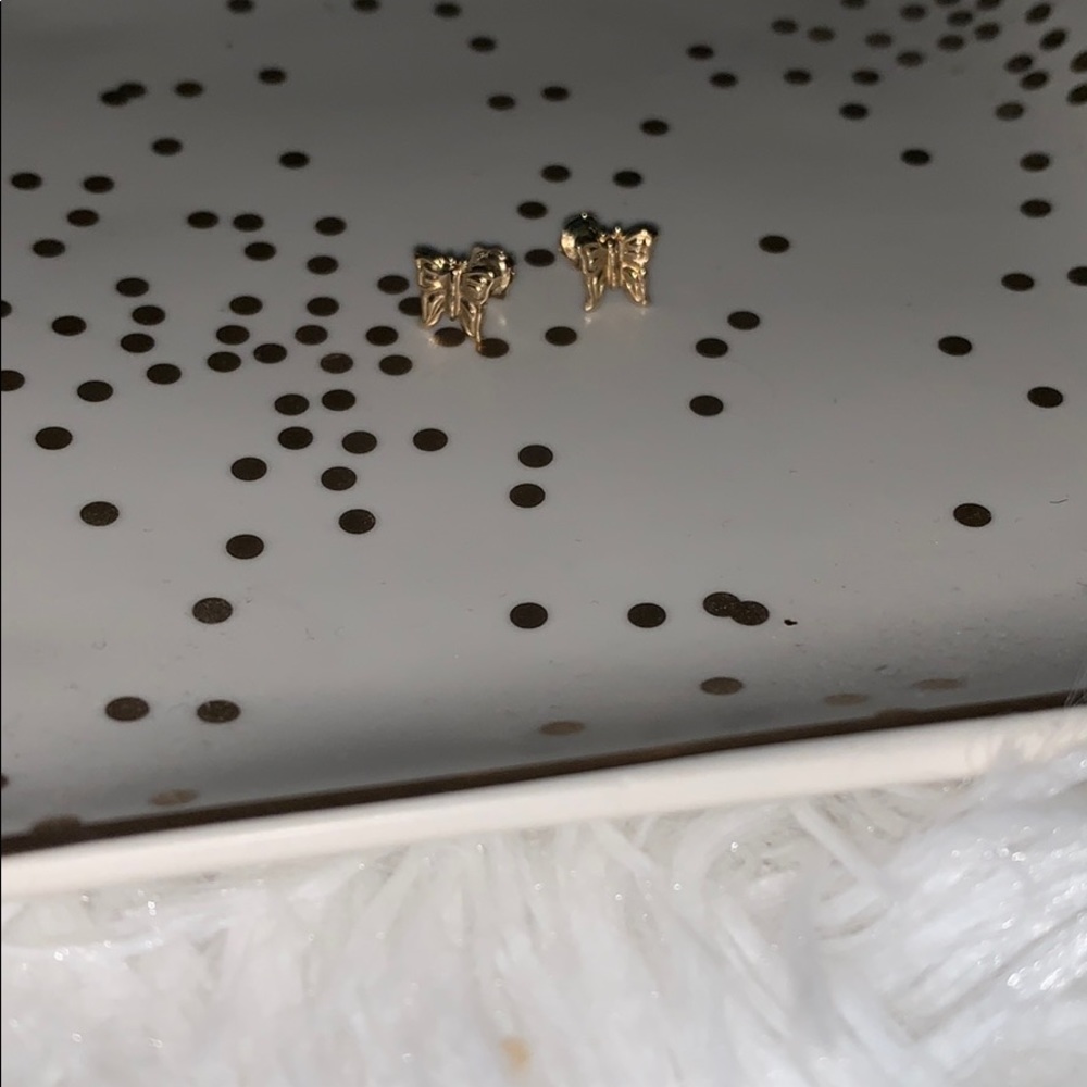 14K Gold butterfly studs
